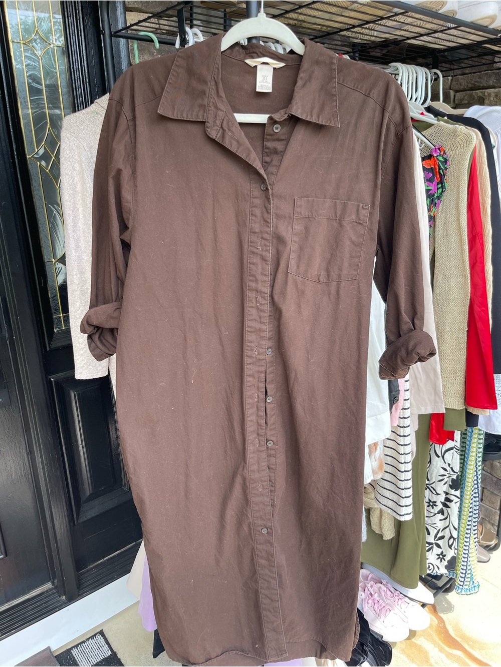 H&M Brown Maxi Shirt Dress